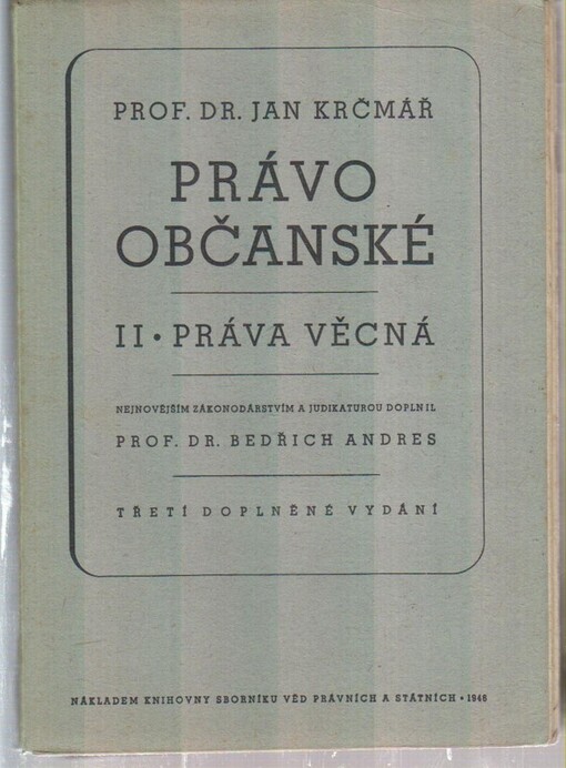 Právo občanské.II,Práva věcná