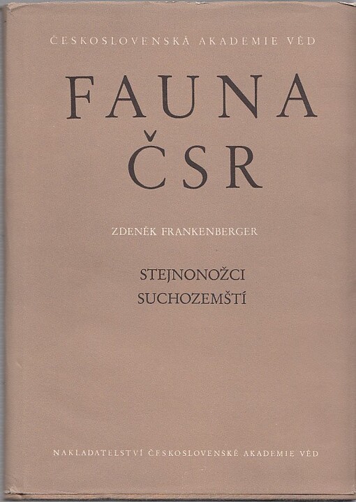 Fauna ČSR.Sv. 14,Stejnonožci suchozemští - Oniscoidea