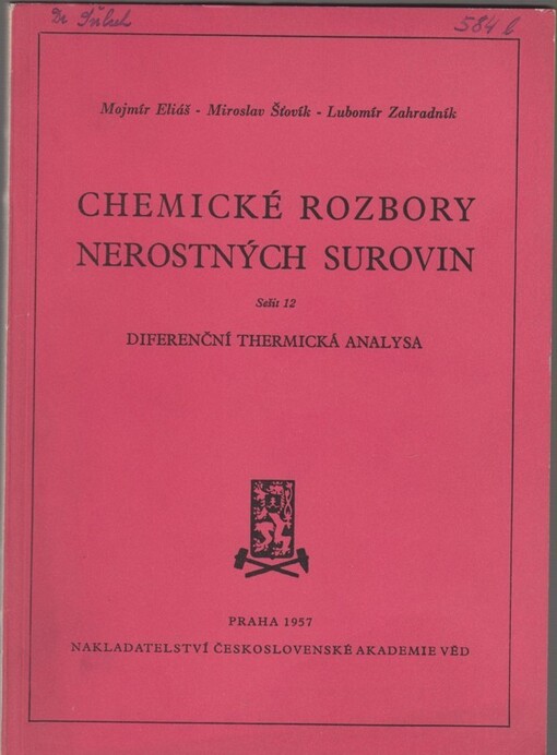 Chemické rozbory nerostných surovin.Seš. 12,Diferenční thermická analysa