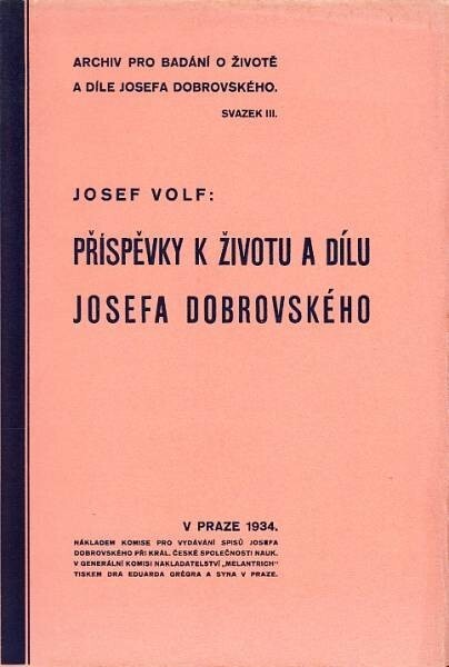 Příspěvky k životu a dílu Jos. Dobrovského