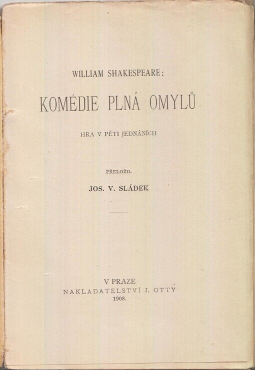 Komédie plná omylů :hra v pěti jednáních