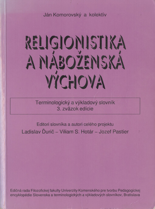 Religionistika a náboženská výchova : terminologický a výkladový slovník