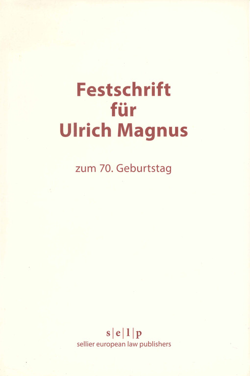 Festschrift für Ulrich Magnus :zum 70. Geburtstag