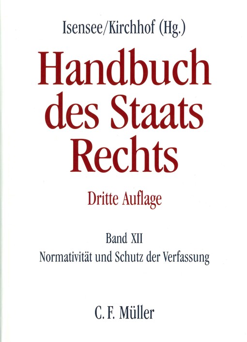 Handbuch des Staatsrechts der Bundesrepublik Deutschland, Bd. 12