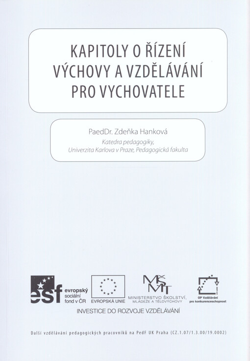Kapitoly o řízení výchovy a vzdělávání pro vychovatele