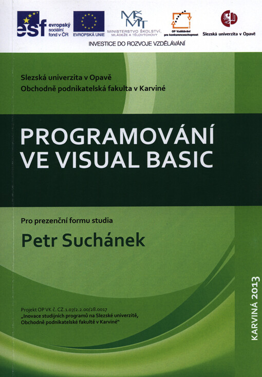 Programování ve Visual Basic :pro prezenční formu studia