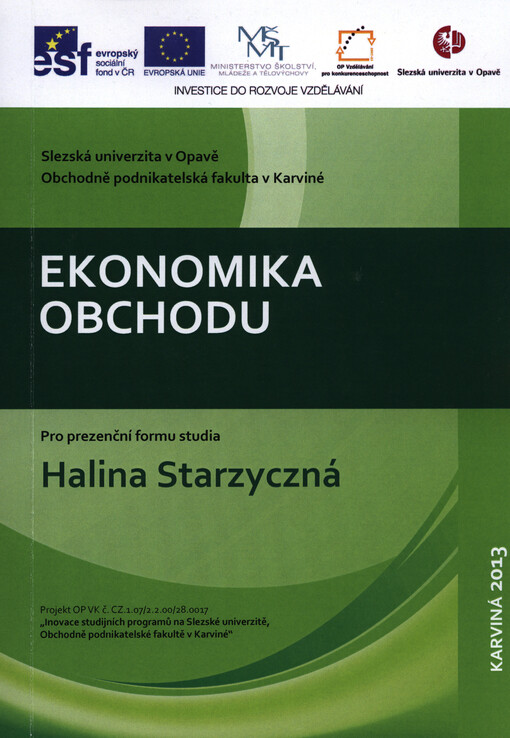 Ekonomika obchodu :pro prezenční formu studia