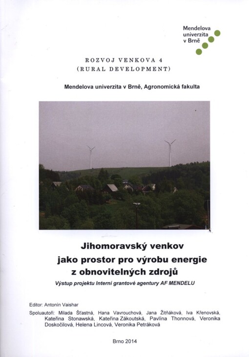 Jihomoravský venkov jako prostor pro výrobu energie z obnovitelných zdrojů