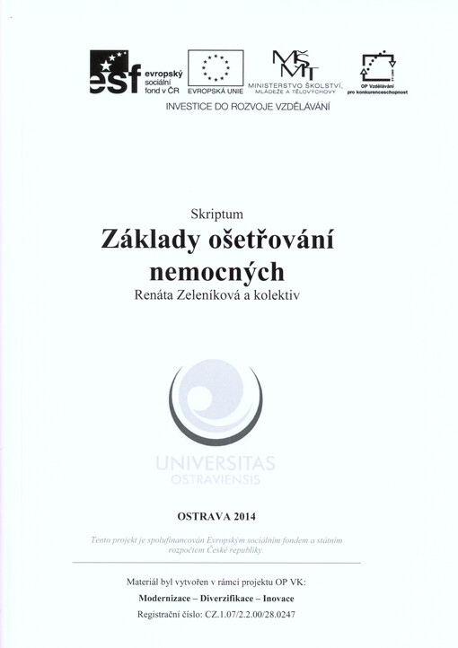 Základy ošetřování nemocných :skriptum