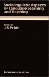 Sociolinguistic aspects of language learning and teaching