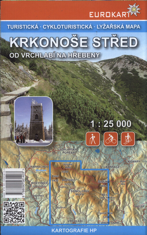 Krkonoše středod Vrchlabí na hřebeny : turistická - cykloturistická - lyžařská mapa