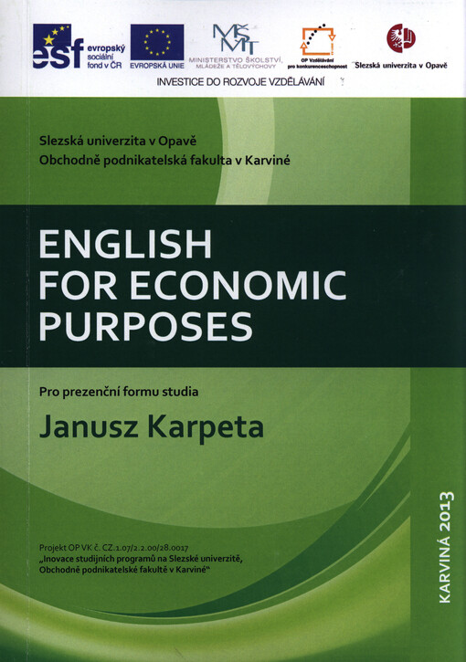 English for economic purposes :pro prezenční formu studia