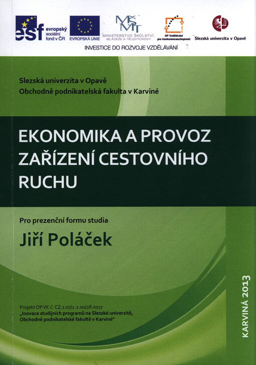 Ekonomika a provoz zařízení cestovního ruchu :pro prezenční formu studia