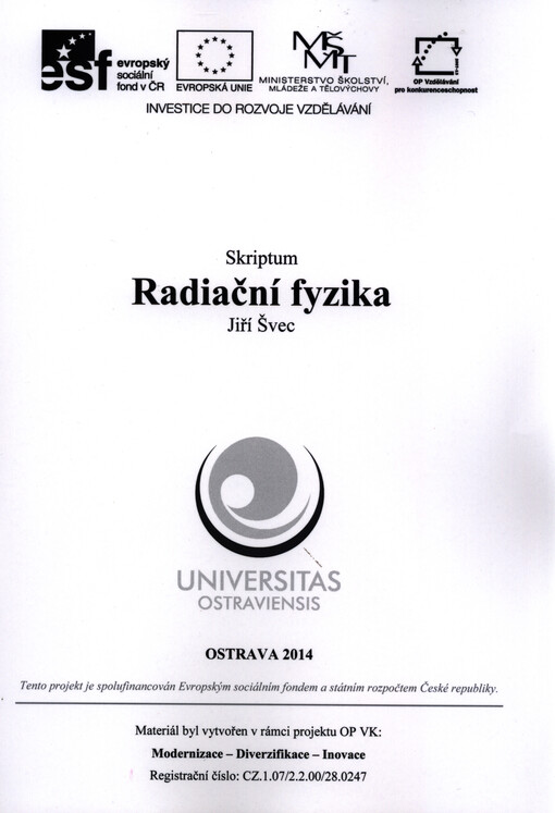 Radiační fyzika :skriptum