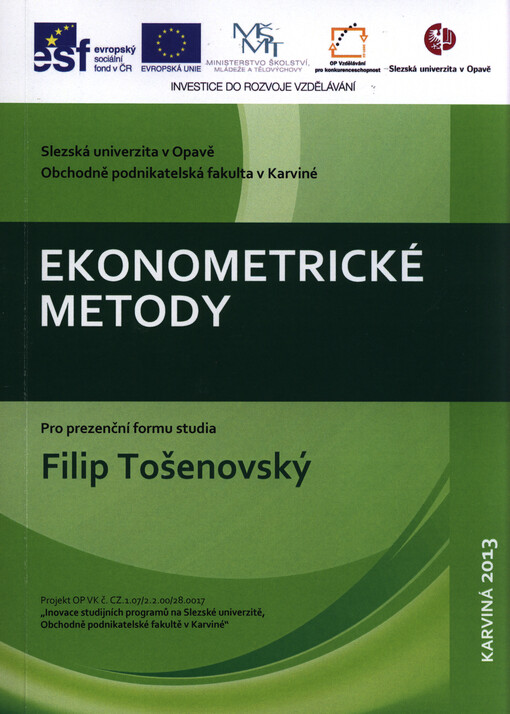 Ekonometrické metody :pro prezenční formu studia