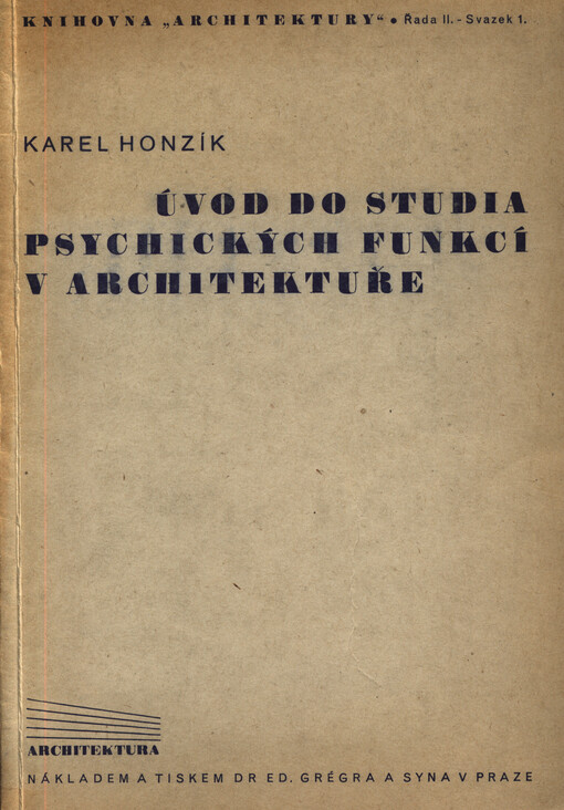 Úvod do studia psychických funkcí v architektuře    