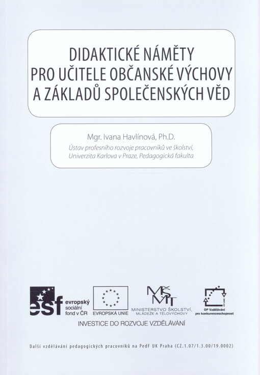 Didaktické náměty pro učitele občanské výchovy a základů společenských věd