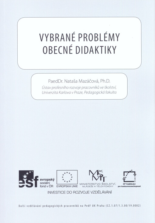 Vybrané problémy obecné didaktiky