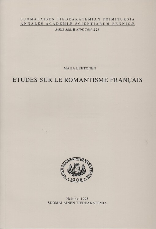 Etudes sur le romantisme français    