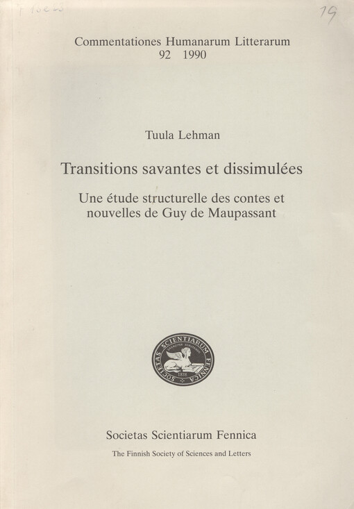 Transitions savantes et dissimulées : une étude structurelle des contes et nouvelles de Guy de Maupassant   
