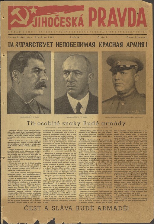 Jihočeská pravda :orgán Komunistické strany Československa v Čes. Budějovicích