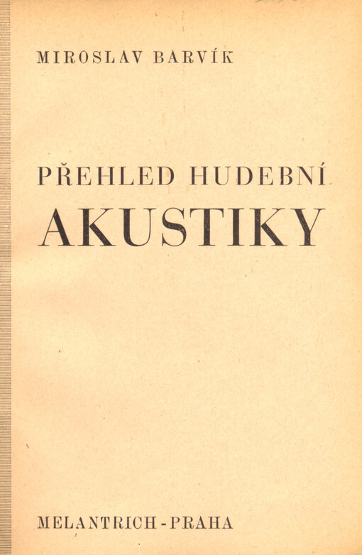 Přehled hudební akustiky