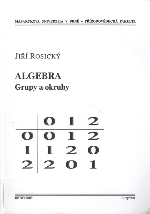 Algebra: grupy a okruhy