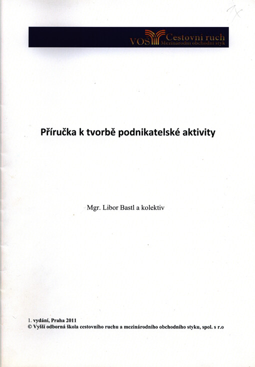 Příručka k tvorbě podnikatelské aktivity