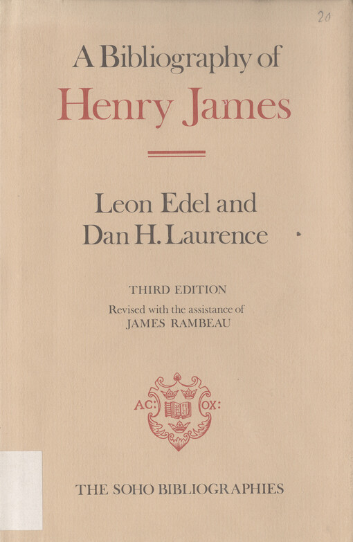 A bibliography of Henry James    