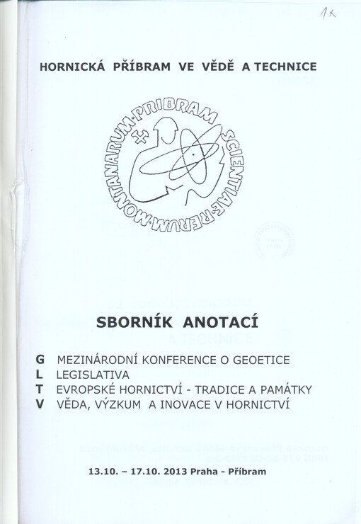 Hornická Příbram ve vědě a technice :sborník anotací : 13.10.-17.10.2013 Praha - Příbram