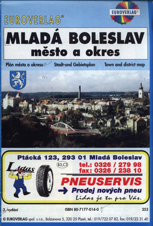 Mladá Boleslav město a okres plán města a okresu