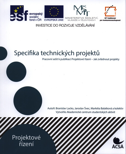 Specifika technických projektů :pracovní sešit k publikaci Projektové řízení - jak zvládnout projekty