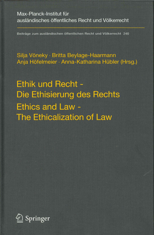 Ethik und Recht - die Ethisierung des Rechts