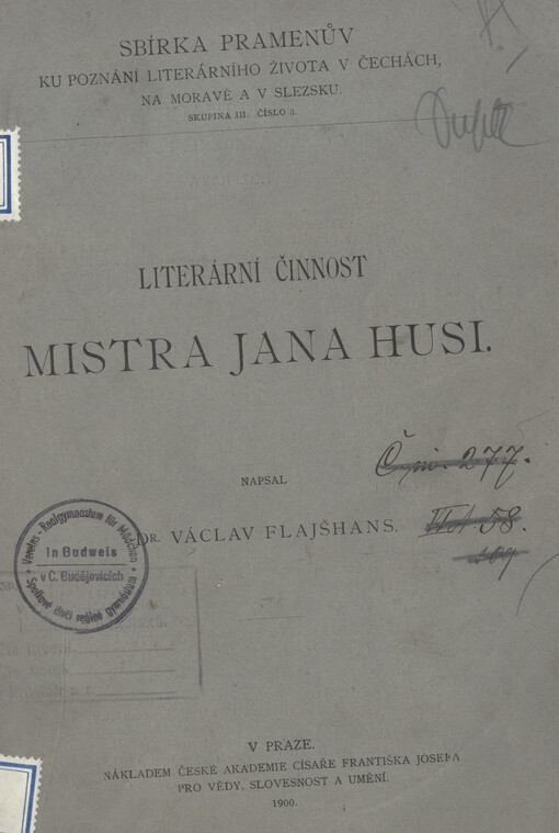 Literární činnost Mistra Jana Husi
