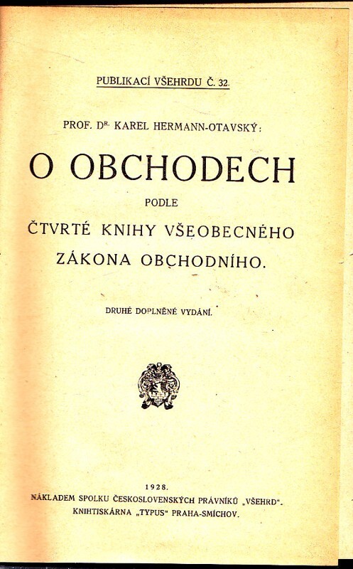 O obchodech podle čtvrté knihy všeobecného zákona obchodního