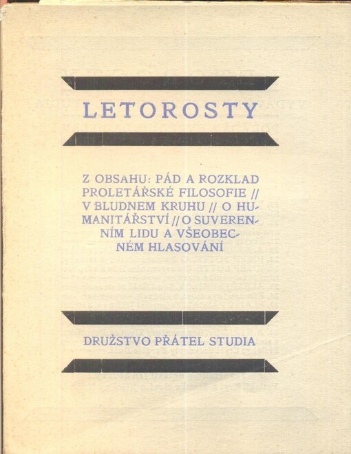 Letorosty :[sborník Družstva přátel Studia