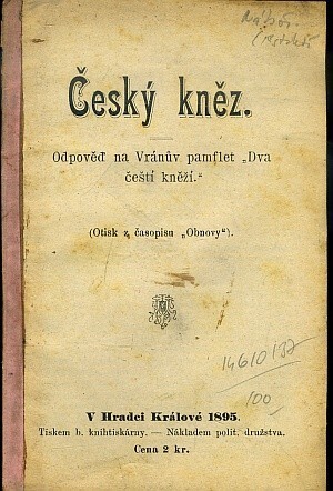 Český kněz :odpověď na Vránův pamflet 