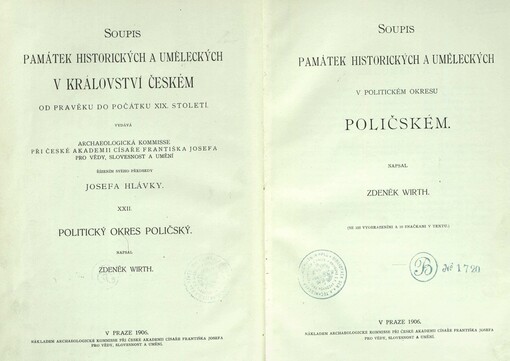Soupis památek historických a uměleckých v království Českém od pravěku do počátku XIX. století.XXII,Politický okres Poličský