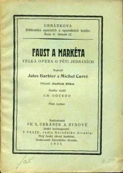Faust a Markéta :velká opera v pěti jednáních