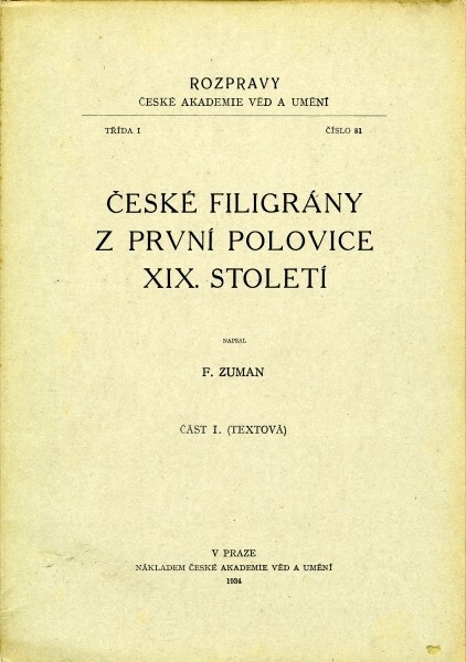 České filigrány z první polovice XIX. století