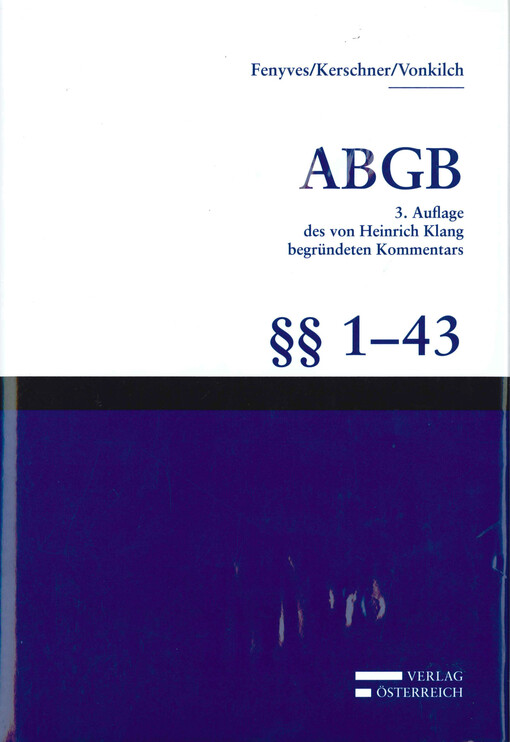 ABGB :§§ 1 bis 43