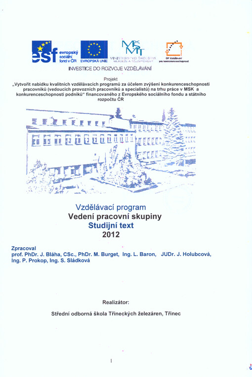 Vzdělávací program Vedení pracovní skupiny :studijní text