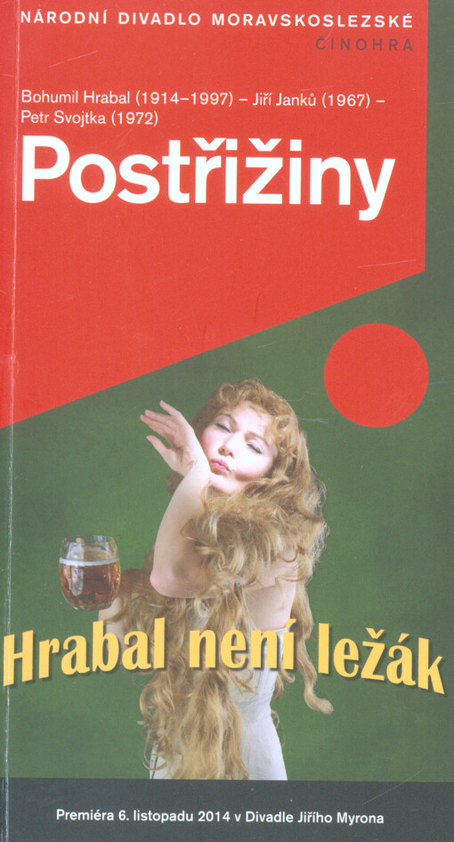 Bohumil Hrabal (1914-1997) - Jiří Janků (1967) - Petr Svojtka (1972), Postřižiny :sladký život správce jednoho pivovaru : premiéra 6. listopadu 2014 v Divadle Jiřího Myrona