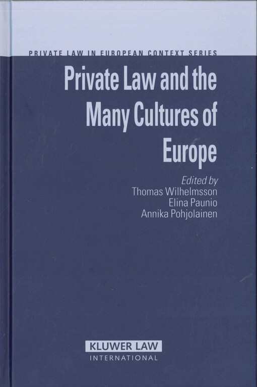 Private law and the many cultures of Europe  