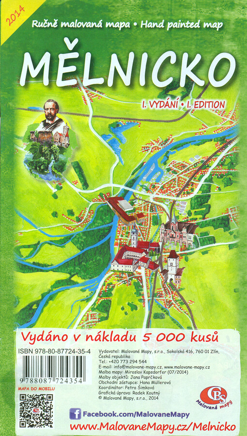 Ručně malovaná mapa Mělnicko