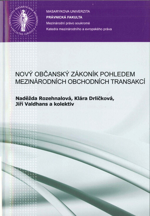 Nový občanský zákoník pohledem mezinárodních obchodních transakcí