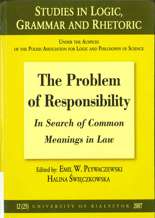 The problem of responsibility  : in search of common meanings in law 