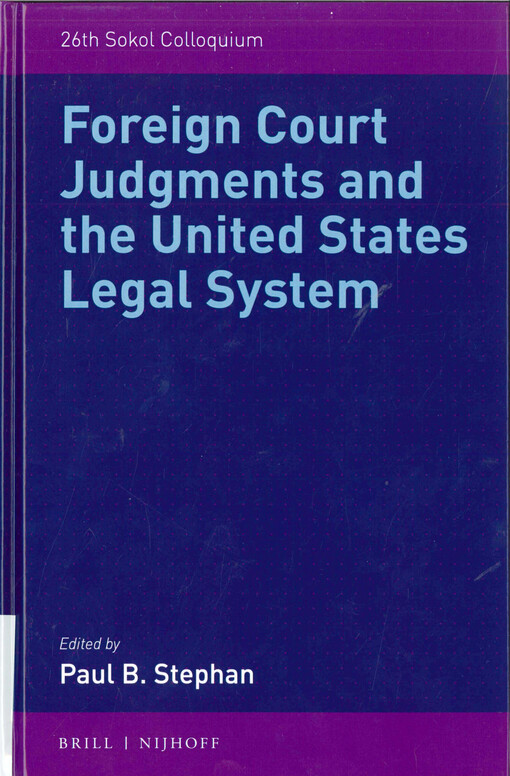 Foreign court judgments and the United States legal system 