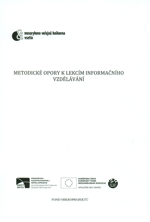 Metodické opory k lekcím informačního vzdělávání    