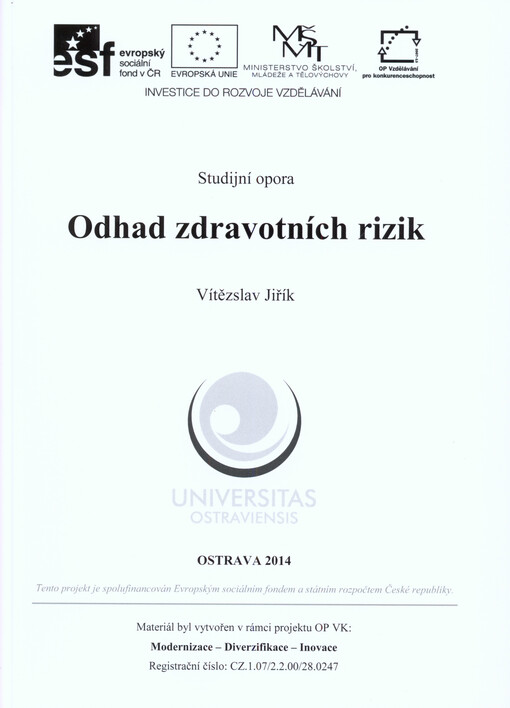 Odhad zdravotních rizik :studijní opora